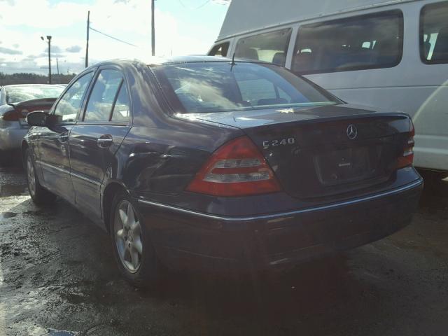 WDBRF61J02F273793 - 2002 MERCEDES-BENZ C 240 BLUE photo 3