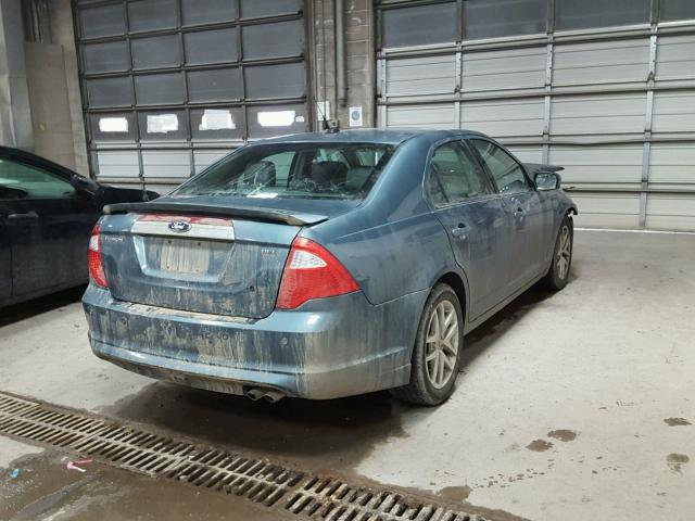 3FAHP0JAXCR301889 - 2012 FORD FUSION SEL BLUE photo 4