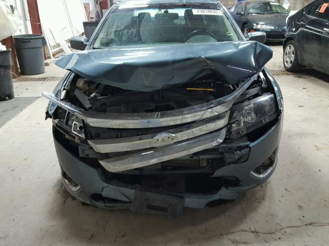 3FAHP0JAXCR301889 - 2012 FORD FUSION SEL BLUE photo 9