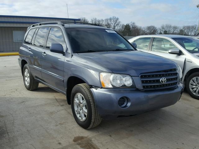 JTEHF21AX20054750 - 2002 TOYOTA HIGHLANDER BLUE photo 1