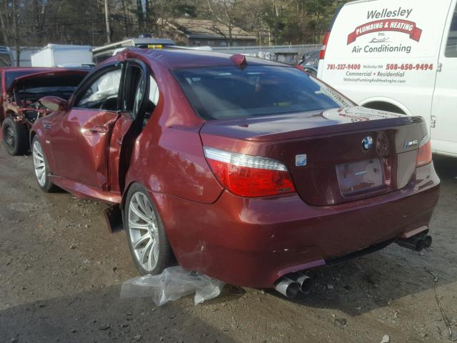 WBSNB93508CX08487 - 2008 BMW M5 MAROON photo 3