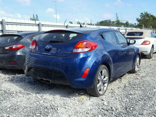 KMHTC6AD8HU319512 - 2017 HYUNDAI VELOSTER B BLUE photo 4