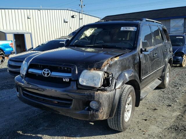 5TDBT44A16S262058 - 2006 TOYOTA SEQUOIA SR BLACK photo 2