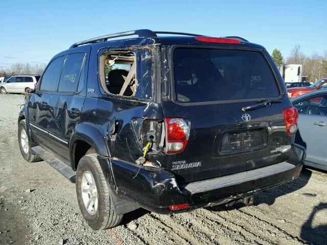 5TDBT44A16S262058 - 2006 TOYOTA SEQUOIA SR BLACK photo 3