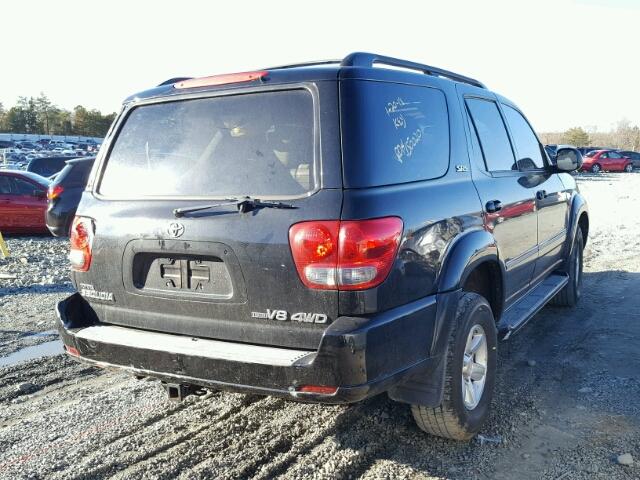 5TDBT44A16S262058 - 2006 TOYOTA SEQUOIA SR BLACK photo 4