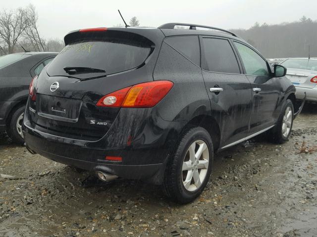 JN8AZ18W59W129892 - 2009 NISSAN MURANO S BLACK photo 4