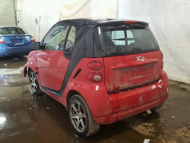 WMEEJ3BA5BK498425 - 2011 SMART FORTWO PUR RED photo 3