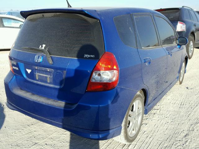 JHMGD37618S027852 - 2008 HONDA FIT SPORT BLUE photo 4