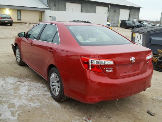 4T4BF1FK7CR199620 - 2012 TOYOTA CAMRY BASE RED photo 3