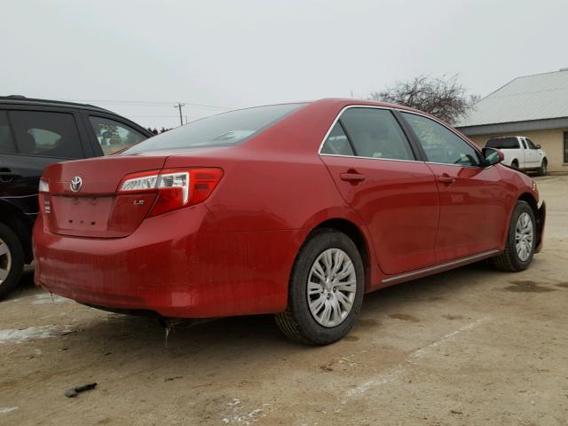4T4BF1FK7CR199620 - 2012 TOYOTA CAMRY BASE RED photo 4