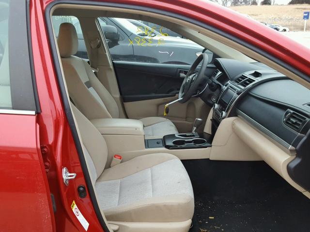4T4BF1FK7CR199620 - 2012 TOYOTA CAMRY BASE RED photo 5