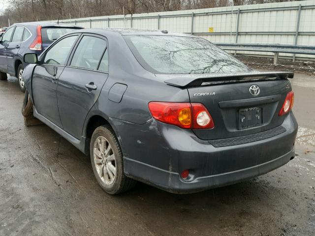 1NXBU40EX9Z016322 - 2009 TOYOTA COROLLA BA GRAY photo 3