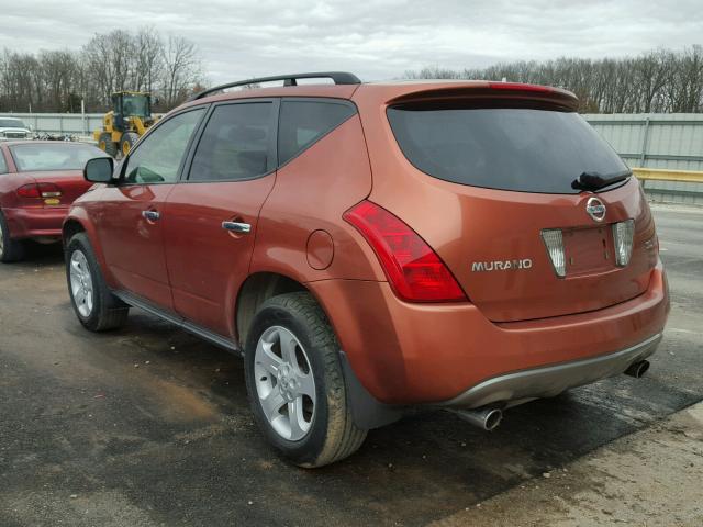 JN8AZ08T53W119208 - 2003 NISSAN MURANO SL ORANGE photo 3