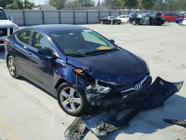 5NPDH4AE4DH404472 - 2013 HYUNDAI ELANTRA GL BLUE photo 1