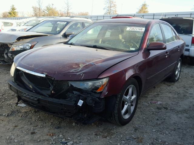 5NPEU46F67H266813 - 2007 HYUNDAI SONATA BURGUNDY photo 2