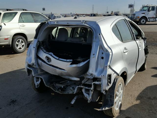 JTDKDTB34C1014701 - 2012 TOYOTA PRIUS C SILVER photo 4