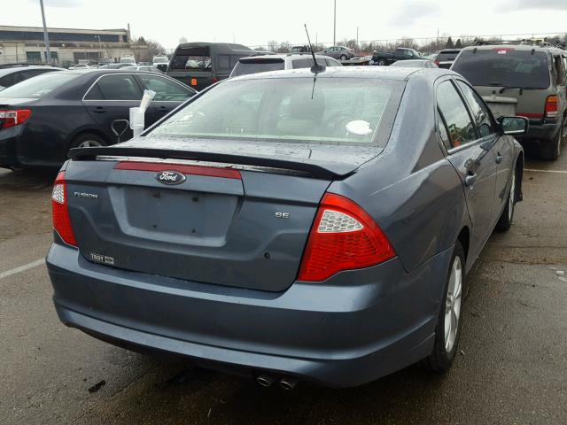 3FAHP0HA2CR362062 - 2012 FORD FUSION SE BLUE photo 4