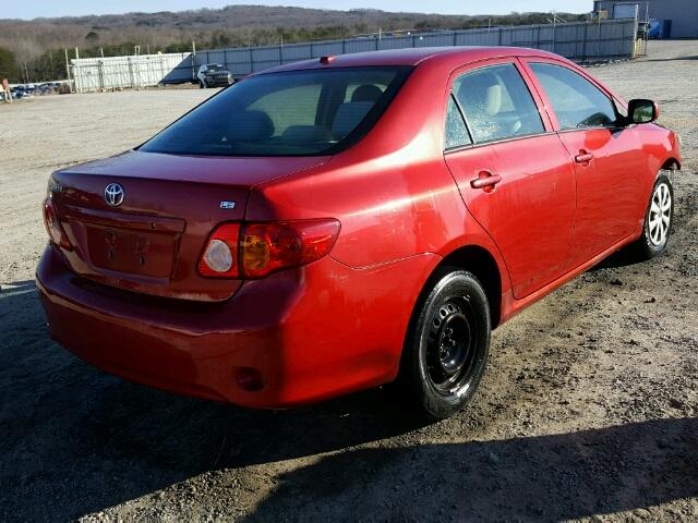 2T1BU40E59C164170 - 2009 TOYOTA COROLLA BA RED photo 4