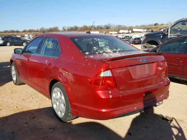 3FAHP0HA4BR319051 - 2011 FORD FUSION SE RED photo 3