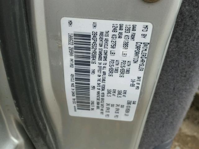 2B4GP45G2YR586416 - 2000 DODGE CARAVAN SE SILVER photo 10