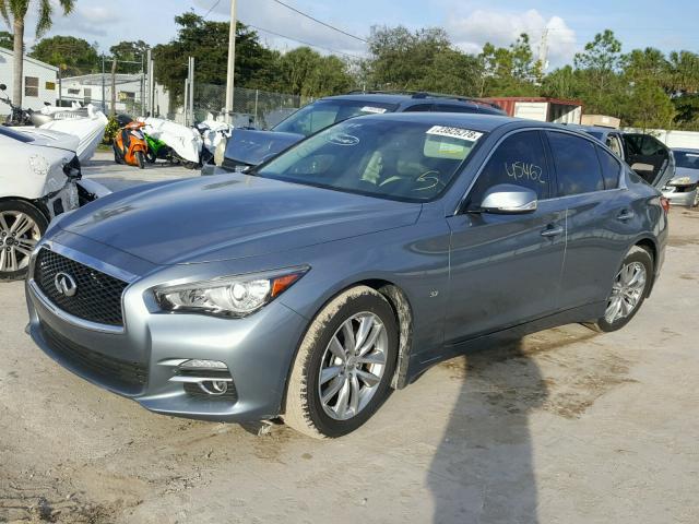 JN1BV7AP6EM682447 - 2014 INFINITI Q50 BASE BLUE photo 2