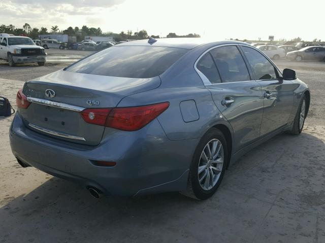 JN1BV7AP6EM682447 - 2014 INFINITI Q50 BASE BLUE photo 4