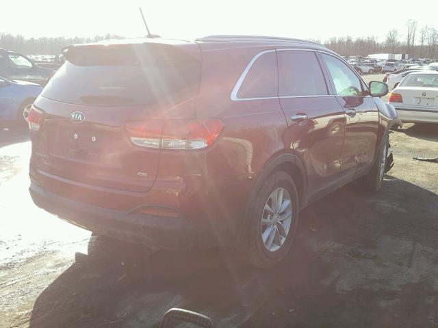 5XYPGDA36HG261410 - 2017 KIA SORENTO LX MAROON photo 4