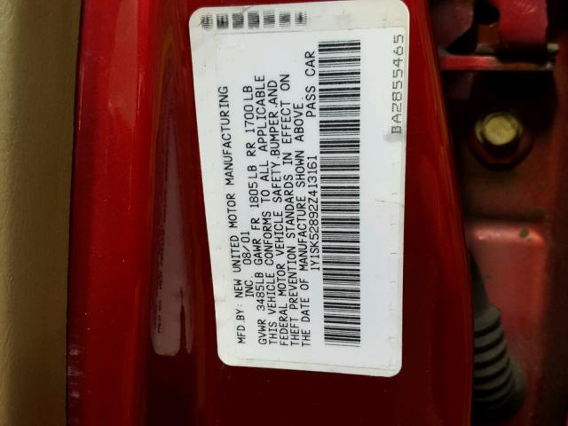 1Y1SK52892Z413161 - 2002 CHEVROLET GEO PRIZM 灰色 照片 10