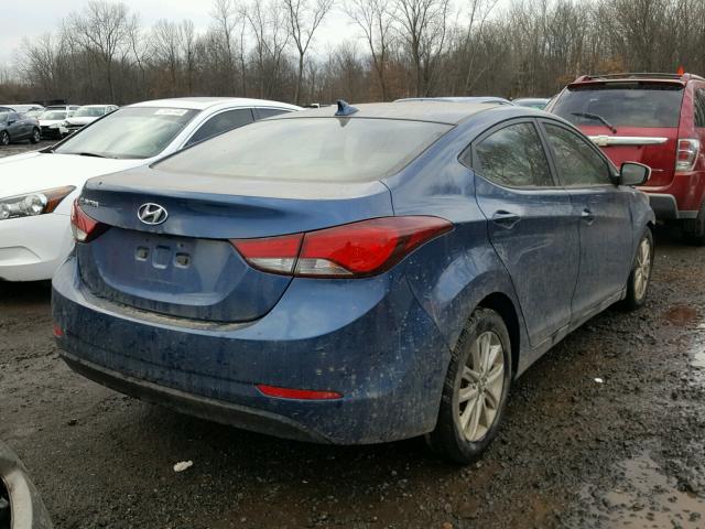 KMHDH4AE8EU117199 - 2014 HYUNDAI ELANTRA SE BLUE photo 4