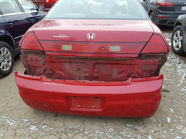 1HGCG324X1A010283 - 2001 HONDA ACCORD LX RED photo 9