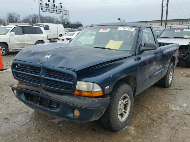 1B7FL26Y7WS615149 - 1998 DODGE DAKOTA GREEN photo 2