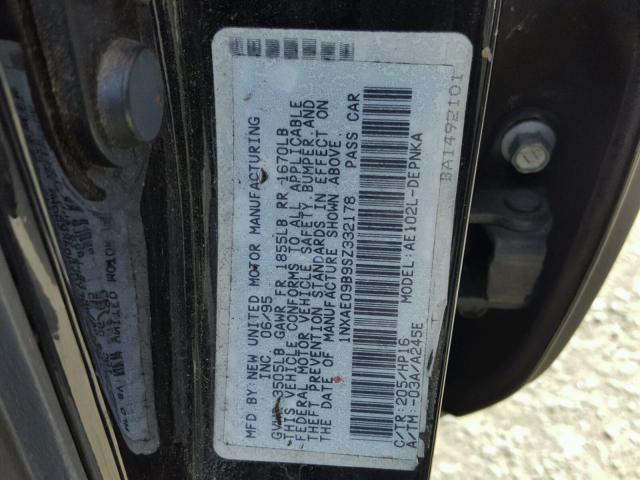 1NXAE09B9SZ332178 - 1995 TOYOTA COROLLA LE 黑色 照片 10