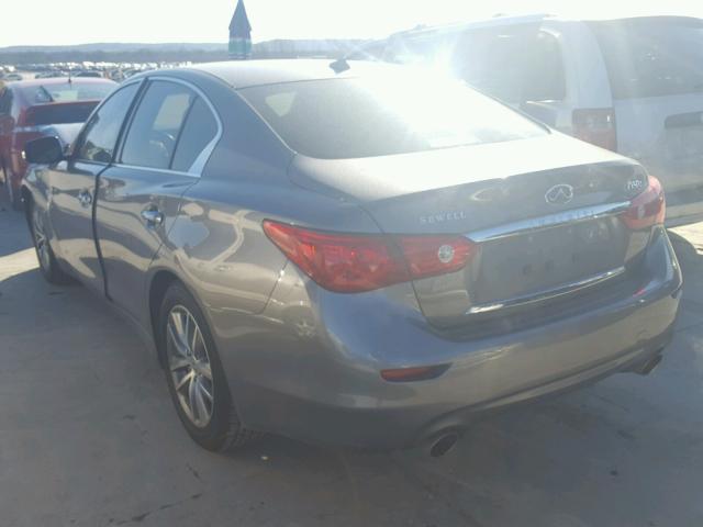 JN1BV7APXFM333891 - 2015 INFINITI Q50 BASE GRAY photo 3