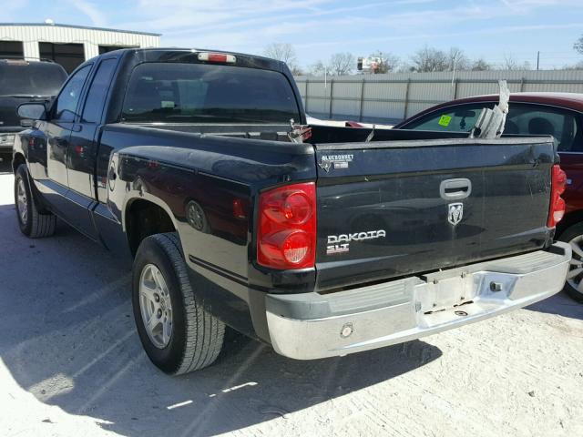 1D7HE42K85S330691 - 2005 DODGE DAKOTA SLT BLACK photo 3