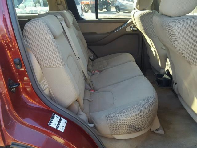 5N1AR18U66C642698 - 2006 NISSAN PATHFINDER BURGUNDY photo 6