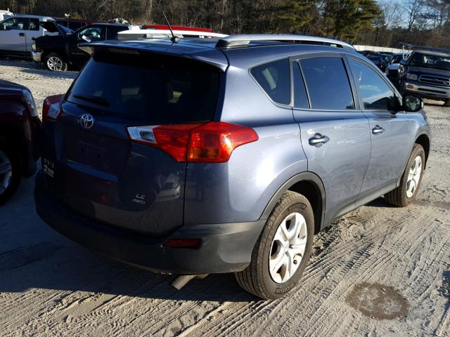 JTMBFREV3DD034951 - 2013 TOYOTA RAV4 LE BLUE photo 4