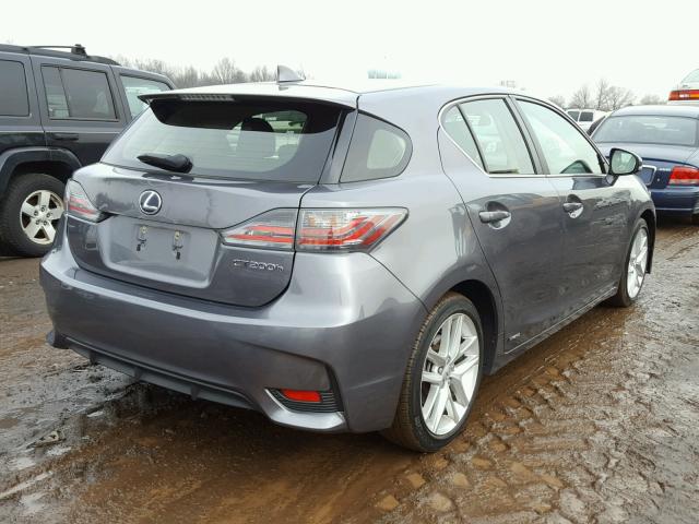 JTHKD5BH8E2186541 - 2014 LEXUS CT 200 GRAY photo 4