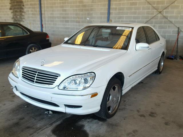 WDBNG70J01A206352 - 2001 MERCEDES-BENZ S 430 WHITE photo 2