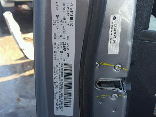 1C4NJDBB6FD437527 - 2015 JEEP COMPASS SP GRAY photo 10