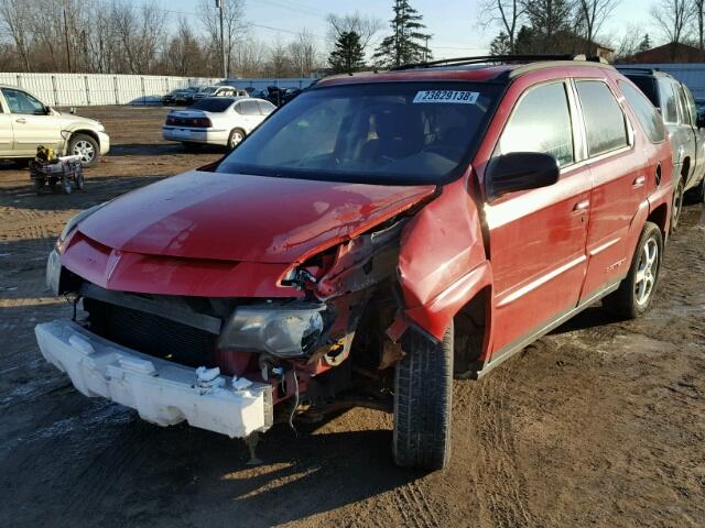 3G7DA03E64S524837 - 2004 PONTIAC AZTEK RED photo 2