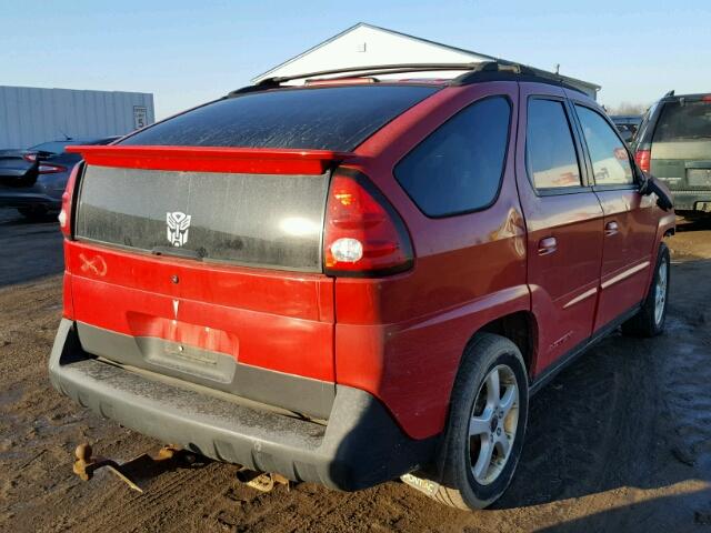 3G7DA03E64S524837 - 2004 PONTIAC AZTEK RED photo 4