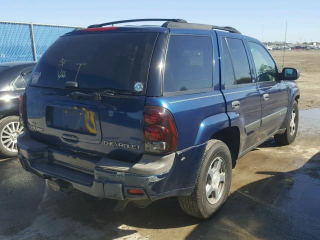 1GNDS13S742115386 - 2004 CHEVROLET TRAILBLAZE BLUE photo 4