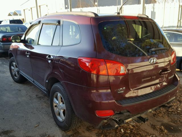 5NMSG13D28H178612 - 2008 HYUNDAI SANTA FE G MAROON photo 3