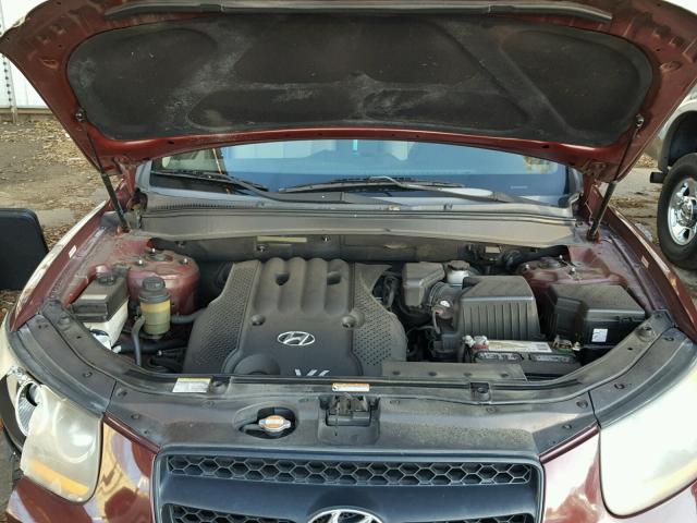 5NMSG13D28H178612 - 2008 HYUNDAI SANTA FE G MAROON photo 7