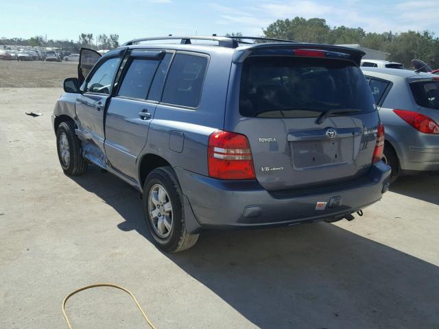 JTEHF21A830126952 - 2003 TOYOTA HIGHLANDER BLUE photo 3