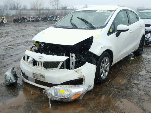 KNADM4A37D6241205 - 2013 KIA RIO LX WHITE photo 2