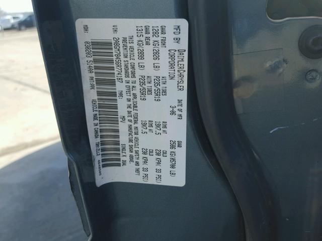 2A8GM78456R774187 - 2006 CHRYSLER PACIFICA L GREEN photo 10