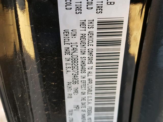 1C4NJDBB2GD734036 - 2016 JEEP COMPASS SP BLACK photo 10