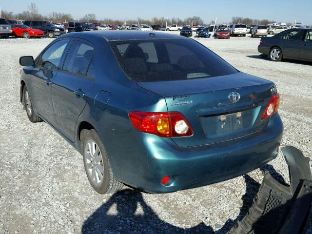 1NXBU4EE0AZ295275 - 2010 TOYOTA COROLLA BA GREEN photo 3