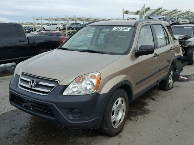 JHLRD78576C005193 - 2006 HONDA CR-V LX BROWN photo 2